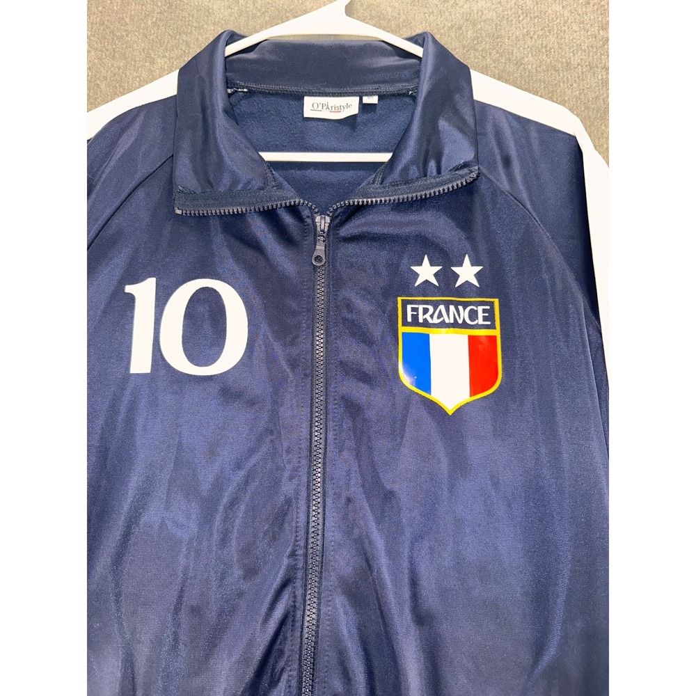 O'Paristyle France Soccer Track Jacket Navy Blue Full Zip Number 10 Mens XS
